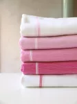Ręcznik bawełniany hammam biały / różowy 170x100 cm Ottomania - 4