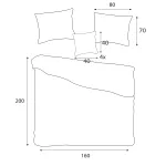 Pościel satyna bambusowo-bawełniana (P) STRIPE BEIGE/160x200 +2x70x80 z listwą +4x40x40 BAMBOO - 11