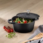 KELA-Garnek żeliwny emaliowany 2,5 l czarny Calido - 4
