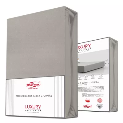Prześcieradło jersey elastan z gumką 59 BLEI/POPIEL/90x200x30
