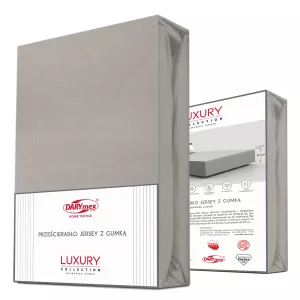 Prześcieradło jersey elastan z gumką 59 BLEI/POPIEL/90x200x30