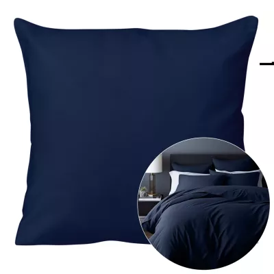 Poszewka satyna bawełna ciemny granat 026/40x40.