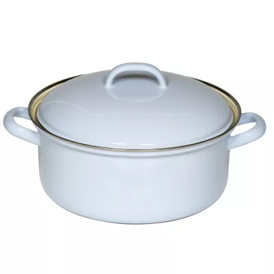 Jasnoniebieski garnek emaliowany 4 l Riess Pastell