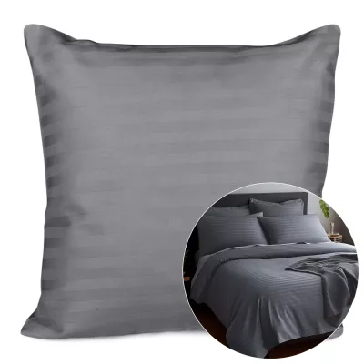 Poszewka satyna bawełna CIZGILI ANTHRACITE/40x40.