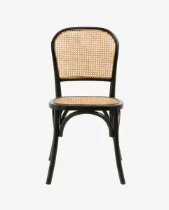 Krzesło drewno brzozowe rattan Wicky brązowo-czarne Nordal