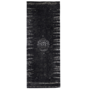 Dywan bawełniany czarny z szarym wzorem Nordal
