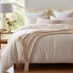 Poszewka satyna bawełna CIZGILI CAPUCCINO/50x60. - 2