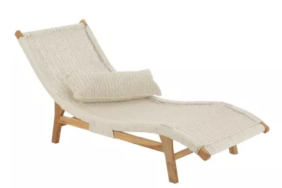 Leżak Ogrodowy z Poduszką 168x65x78 cm biały J-Line