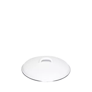 Emaliowana pokrywka 16 cm z chromowaną obręczą Riess Classic Weiss