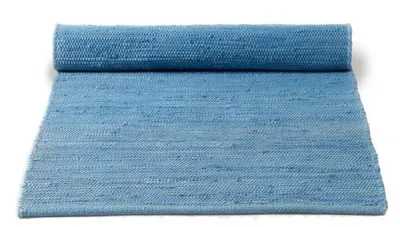 Chodnik bawełniany niebieski 75x200 cm Rug Solid
