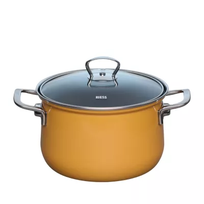 Wysoki Garnek emaliowany pomarańczowy 3,5 l 20 cm Riess ORANGE