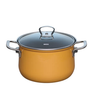 Wysoki Garnek emaliowany pomarańczowy 3,5 l 20 cm Riess ORANGE