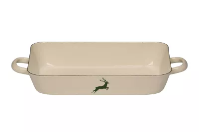 Brytfanna emaliowana Riess Country z zielonym jelonkiem 33x20 cm