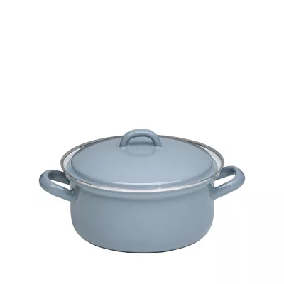 Garnek emaliowany z pokrywką szary 1l Riess Pure Grey