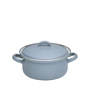Garnek emaliowany z pokrywką szary 1l Riess Pure Grey