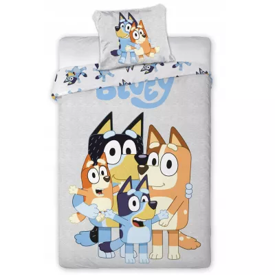Pościel bawełna 140x200+1p70x80 Bluey szary