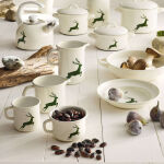 Kubek emaliowany z dzióbkiem biały z jelonkiem 9 cm 0,5l  Riess - 2