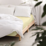 Prześcieradło satyna bawełniana z gumką krem 155/160x200 - 2