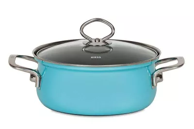 Garnek ceramiczny niebieski niski Riess Kristallblau 2 l