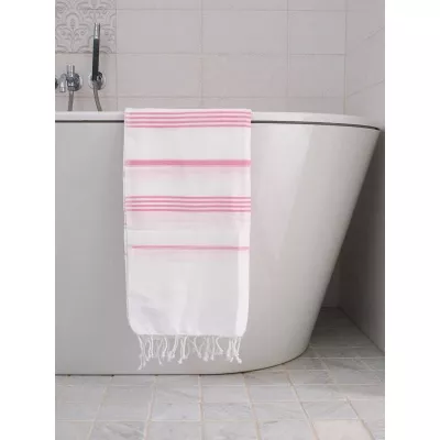 Ręcznik bawełniany hammam biały/sorbet 170x100 cm Ottomania