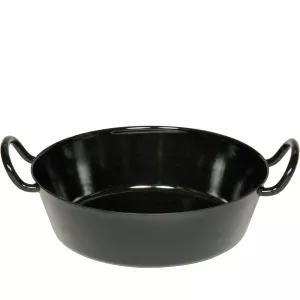 Patelnia głęboka ceramiczna 40 cm do kotletów z dwoma uchwytami Riess CLASSIC Schwarzemaille