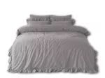 Pościel bawełniana OPAL GREY/160x200(P) STONEWASHED - 2