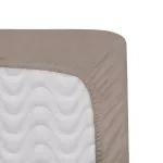 Prześcieradło satyna bawełniana z gumką ciemny beż 041/120x200 - 3