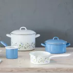 Miska emaliowana 22 cm niebieski MEDIUM Riess - 3