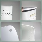 KELA-Kosz na pranie z siedziskiem 60l.biały Malaga - 2