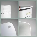 KELA-Kosz na pranie z siedziskiem 60l.biały Malaga - 2