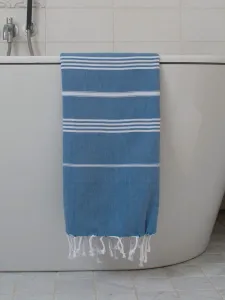 Ręcznik bawełniany hammam oceaniczny/biały 170x100 cm Ottomania