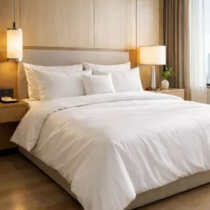 Poszwa hotelowa na zakładkę MONAKO gładka biała/160x200