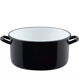 Duży czarny garnek emaliowany 12l GIANT półwysoki Riess