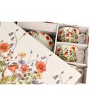 Filiżanki do kawy i herbaty porcelanowe ze spodkami DUO WILD BIRD  280 ml 6 szt. - 2