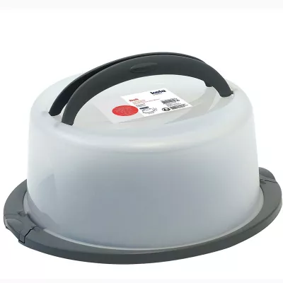 KELA-Pojemnik okrągły na ciasto 30cm PP szary Deli