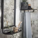 Czarne lustro ścienne z półką IB Laursen – industrialny styl i praktyczność w Twoim wnętrzu - 2