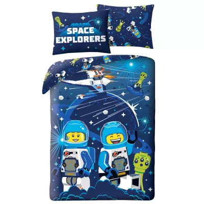 Pościel mikrofibra 140x200+1p70x90 Lego Kosmos