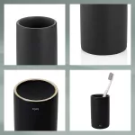 KELA-Kubek toaletowy ceramiczny czarny Matsi - 2