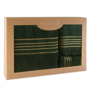 Ręcznik D Bawełna 100% Tiwano Zieleń Butelkowa (P) 30x50+50x90+70x140 kpl.