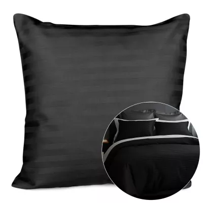 Poszewka satyna bawełna CIZGILI BLACK/40x40.