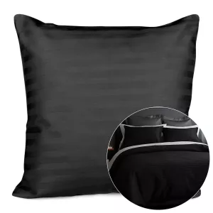 Poszewka satyna bawełna CIZGILI BLACK/40x40.