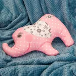 Poduszka przytulanka /40x40/B377 RÓŻ-B381 BEŻ SŁONIK - 5