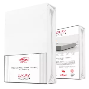 Prześcieradło jersey elastan z gumką WHITE/BIAŁY/220x200x30