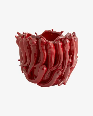 Wazon TORRES 25x21 cm czerwona papryka ceramiczny Nordal
