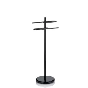 KELA-Wieszak na ręczniki podwójny metal czarny Ken