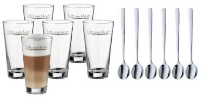 WMF- Zestaw 6 szklanek do Latte Macchiato z łyżec