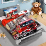 Pościel bawełna 160x200+1p70x80 Wóz Strażacki - 2