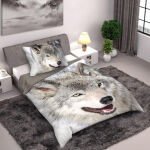 Pościel bawełna 160x200+1p70x80 Animals Wilk - 2