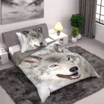Pościel bawełna 160x200+1p70x80 Animals Wilk - 2