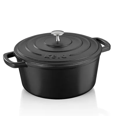 KELA-Garnek żeliwny emaliowany 4,6 l czarny Calido